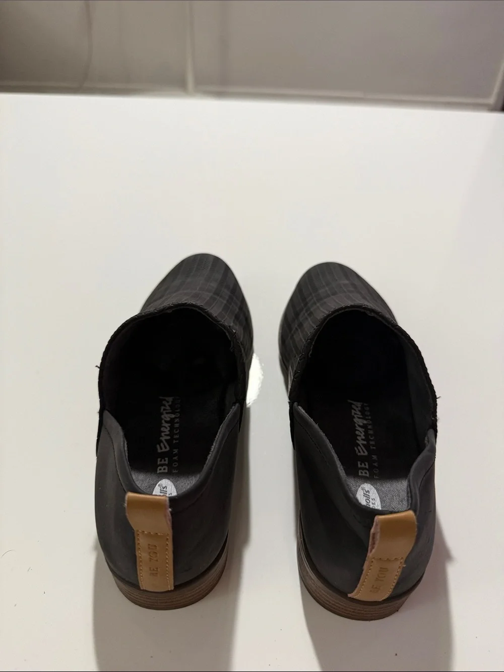 Dr Scholls Womens Black Goring Ruler Almond Toe Block Heel Slip On Dress Sz 8.5